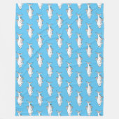 Blauwe miniroopvis fleece deken (Voorkant)