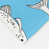 Blauwe miniroopvis fleece deken (Hoek)