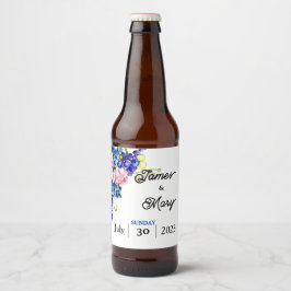 Blauwe minnaar bier etiket
