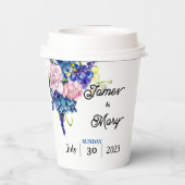 Blauwe minnaar papieren bekers (Achterkant)