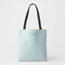 Blauwe Mint Streep Klassieke Monogram Beginletters