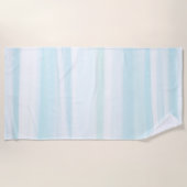 Blauwe Mint Witte Beachy Waterverf Strandlaken (Voorkant)