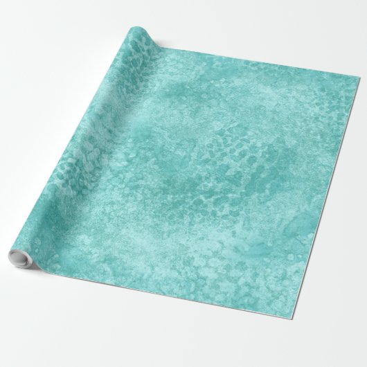 Blauwe mint Zee groene textuur Cadeaupapier (Uitgerold)
