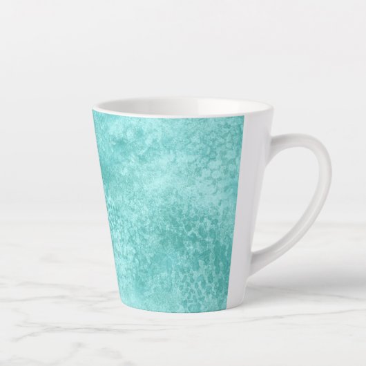 Blauwe mint Zee groene textuur Latte Mok (Rechts)