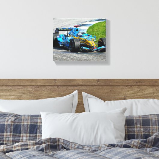 Blauwe mist bij Indy Canvas Afdruk (Insitu (Slaapkamer))