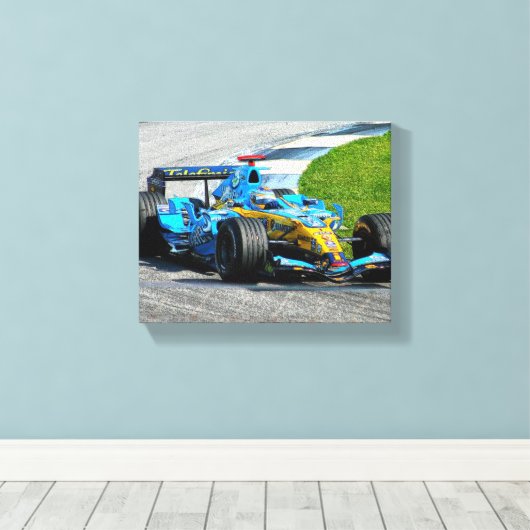 Blauwe mist bij Indy Canvas Afdruk (Insitu (Houten vloer))