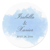 Blauwe mist | Bruiloft gunst Sticker