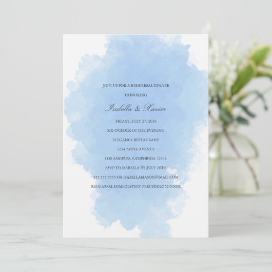 Blauwe mist | Repetitie diner Kaart (Staand voorkant)