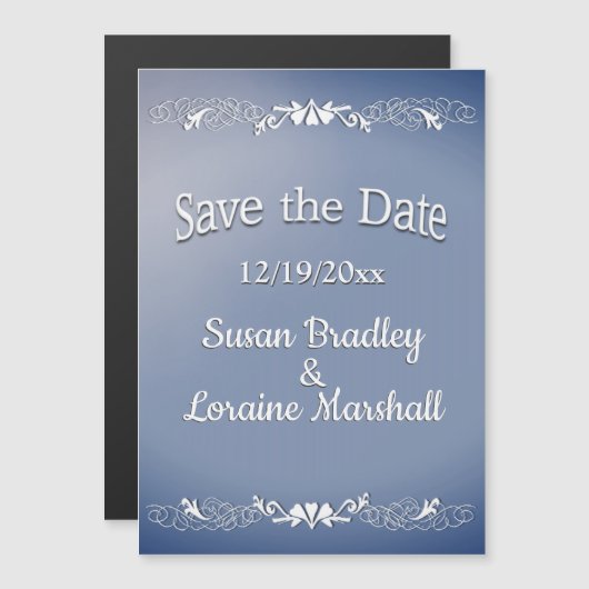 Blauwe mist sparen de Datum Magnetische Uitnodiging (Voorkant / Achterkant)