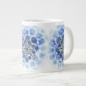 Blauwe Misty Sneeuwvlokken Cup Grote Koffiekop (Voorkant rechts)