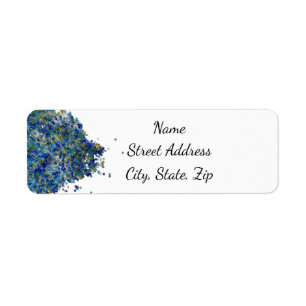 Blauwe mix kraal stapel etiket