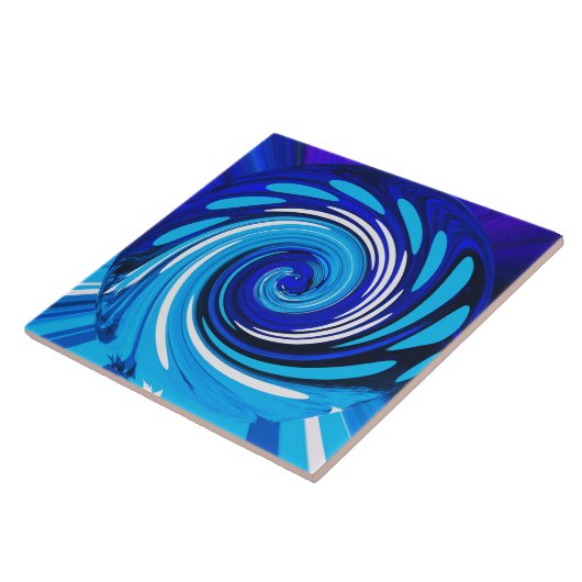 Blauwe mix tegeltje (Zijkant)