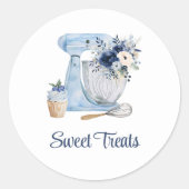 Blauwe mixer ronde sticker (Voorkant)