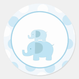 Blauwe Mod Olifant Envelop Afdichtingen / Toppers Ronde Sticker