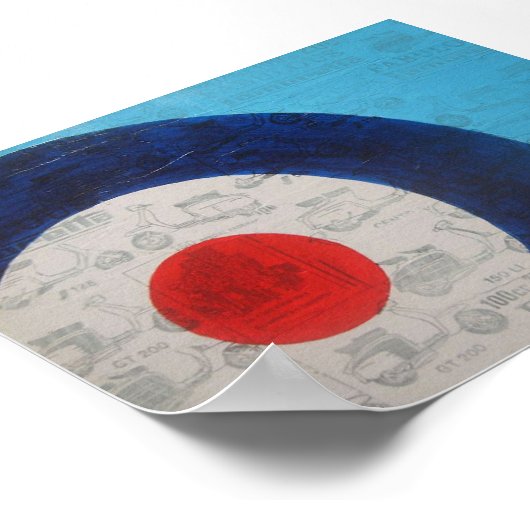 Blauwe mod poster (Hoek)