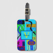 Blauwe Mode Abstracte inspuiting van Matisse Bagagelabel (Voorkant (verticaal))