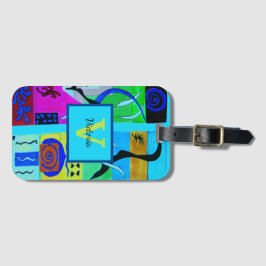 Blauwe Mode Abstracte inspuiting van Matisse Bagagelabel