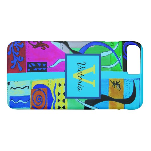 Blauwe Mode Abstracte inspuiting van Matisse Case-Mate iPhone Case (Achterkant (Horizontaal))