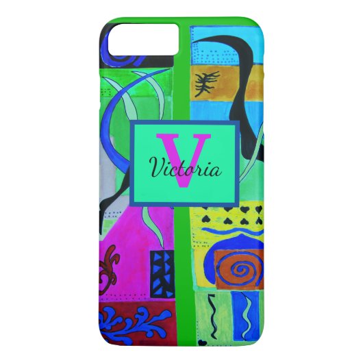 Blauwe Mode Abstracte inspuiting van Matisse Case-Mate iPhone Case (Achterkant)