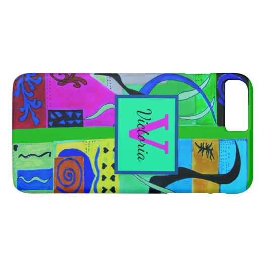 Blauwe Mode Abstracte inspuiting van Matisse Case-Mate iPhone Case (Achterkant (Horizontaal))