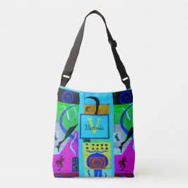Blauwe Mode Abstracte inspuiting van Matisse Crossbody Tas