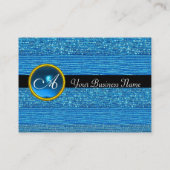 BLAUWE MODE BEADT MONOGRAM, zwarte saffier Visitekaartje (Achterkant)