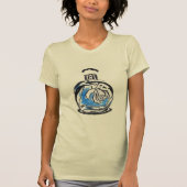 Blauwe mode illustratie parfumefles t-shirt (Voorkant)