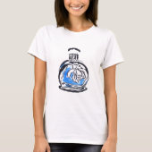 Blauwe mode illustratie parfumefles t-shirt (Voorkant)