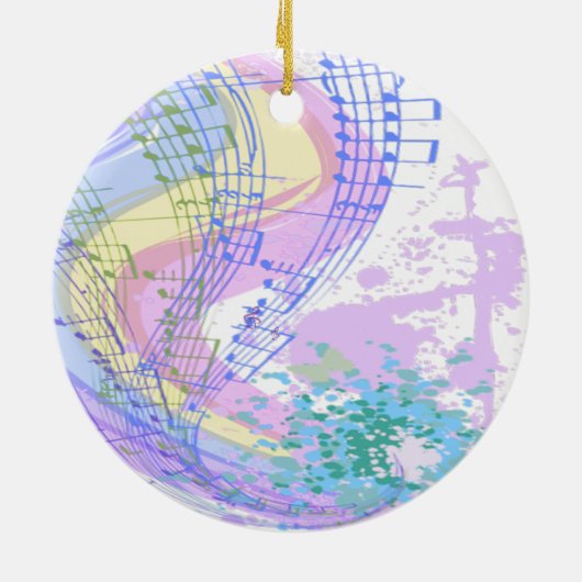 Blauwe mode manga illustratie dansen keramisch ornament (Achterkant)