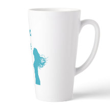 Blauwe Mode Meisje Latte Mok | Minimalistische Mok