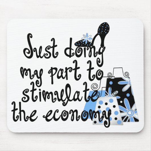 Blauwe Mode Mousepad Muismat (Voorkant)