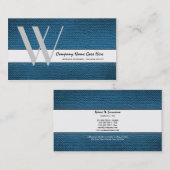 Blauwe mode stylist naadloze kleermaker visitekaartje (Voorkant / Achterkant)