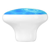 Blauwe  Mode van de Retro Glamour Cirkel Kunst Keramische Knop (Zijkant)