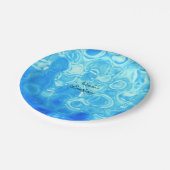 Blauwe  Mode van de Retro Glamour Cirkel Kunst Papieren Bordje (Gekanteld)