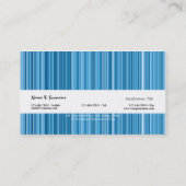 Blauwe mode verticale pin gestript visitekaartje (Achterkant)