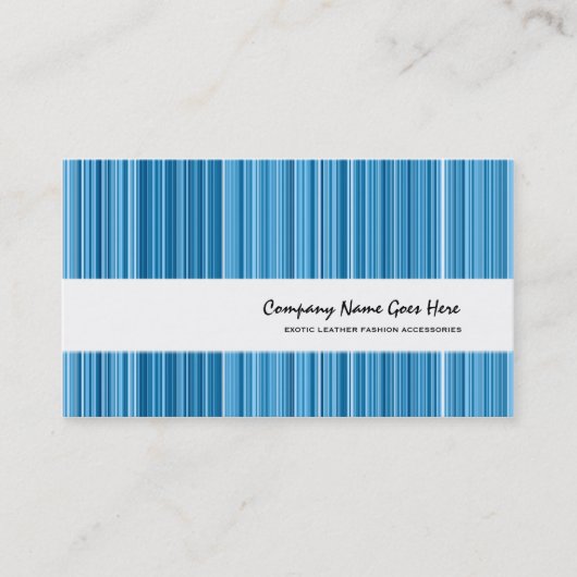 Blauwe mode verticale pin gestript visitekaartje (Voorkant)