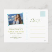 Blauwe modecirkels die Abstracte kerstboom blazen Feestdagenkaart (Achterkant)