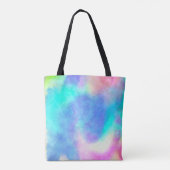 Blauwe, moderne, abstracte trendy canvas tas (Achterkant)