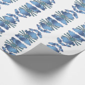 Blauwe moderne Abstracte Waterverf Stijlvolle rend Cadeaupapier (Hoek)