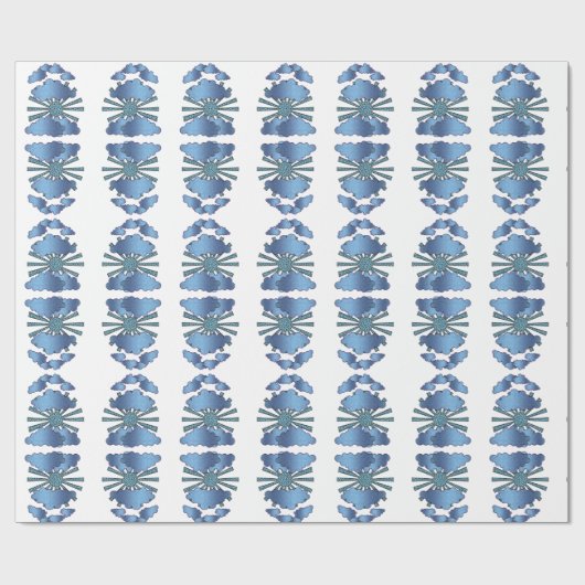 Blauwe moderne Abstracte Waterverf Stijlvolle rend Cadeaupapier (Vlak)