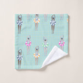 Blauwe moderne artistieke zwemmers bad handdoek (Wasdoekje)