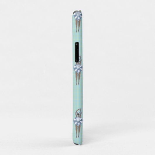Blauwe moderne artistieke zwemmers Case-Mate iPhone case (Achterkant/rechts)