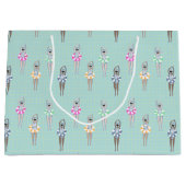 Blauwe moderne artistieke zwemmers groot cadeauzakje (Voorkant)