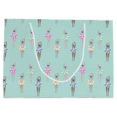 Blauwe moderne artistieke zwemmers groot cadeauzakje (Achterkant)