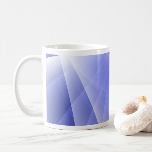 Blauwe moderne digitale achtergrond koffiemok (Met donut)