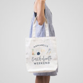 Blauwe, moderne drinken, vrijgezellenweekend tote bag