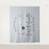 Blauwe, moderne drinken, vrijgezellenweekend wandkleed (Voorkant)