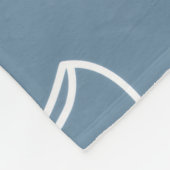 Blauwe Moderne Elegante Wilde Bloem Monogram Naam Fleece Deken (Hoek)