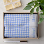 Blauwe Moderne Houndstooth w / aangepaste bericht Tissuepapier (Geschenk)