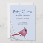 Blauwe Moderne Kerst Kardinaalvogel Baby Shower Kaart (Voorkant)